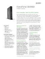 Preview for 1 page of 2Wire HomePortal 3801HGV Specification