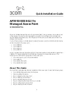 3Com 3CRWX395075A - Wireless LAN Managed Access Point 3950 Quick Installation Manual preview