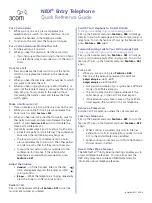 3Com NBX Entry Quick Reference Manual preview