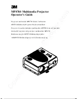 Preview for 2 page of 3M Multimedia Projector MP8760 Operator'S Manual