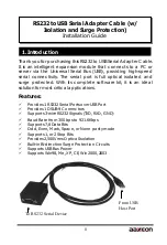 AAxeon RS232 to USB Serial Adapter Cable Installation Manual preview