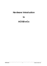 Preview for 1 page of ABB AC500-eCo Series Hardware Introduction