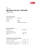 Preview for 1 page of ABB HT605082 Operation Manual