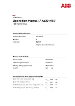 ABB HT609374 Operation Manual preview