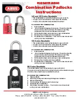 Preview for 2 page of Abus Resettable 160 Series Instructions