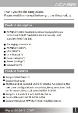 Preview for 2 page of ACASIS DT-3608 User Manual