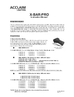 Preview for 1 page of Acclaim Lighting X-BAR-PRO Instruction Manual