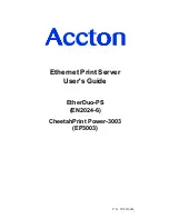 Accton Technology CheetahPrint Power-3003 EP3003 User Manual preview