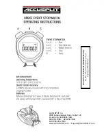 Preview for 1 page of Accusplit 605XE Operating Instructions