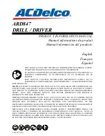 Preview for 1 page of ACDelco ARD847 Product Information Manual