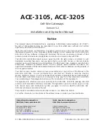 Preview for 3 page of Ace ACE-3105 Installation And Operation Manual