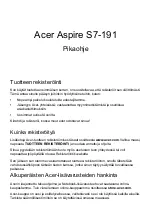 Preview for 125 page of Ace ASPIRE S7-191 Quick Manual