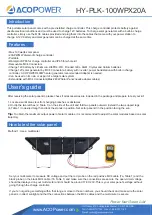 Preview for 2 page of ACOPOWER HY-PLK-100WPX20A Manual