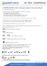 Preview for 10 page of ACOPOWER HY-PLK-100WPX20A Manual