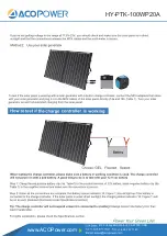 Preview for 5 page of ACOPOWER HY-PTK-100WP20A User Manual