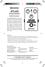 Acoustic Control GAMMA ATLAS Owner'S Manual preview