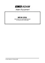 Preview for 1 page of Adam Equipment MDW-250L Manual