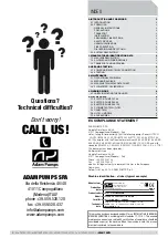 Preview for 3 page of Adam Pumps PA1 60 Use And Maintenance Manual