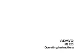 Adayo M9920 Operating Instructions Manual preview