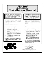 ADC AD-30V Installation Manual preview