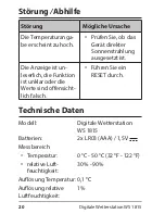 Preview for 20 page of ADE WS 1815 Operating Instructions Manual