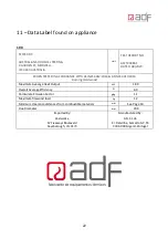 Preview for 22 page of ADF ADH100DL Owner'S Manual