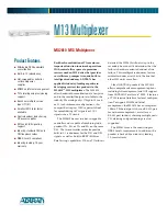 Preview for 1 page of ADTRAN MX2810 M13 Specifications