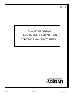 ADTRAN Q-110 Manual preview