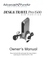 Advanced PureAir Desk & Travel Pro 1500 Owner'S Manual preview