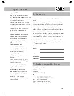 Preview for 7 page of AE Aego-T Owner'S Manual