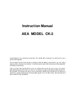 Preview for 2 page of AEA CK-2 Instruction Manual