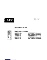 AEG Arctis 160 Instructions For Use Manual preview