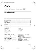 Preview for 65 page of AEG VCR 4505 Owner'S Manual