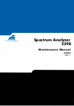 Aeroflex IFR 2398 Maintenance Manual preview