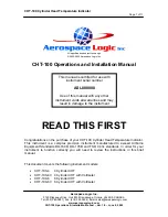 Aerospace Logic CHT-100 Operation And Installation Manual preview