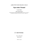 Preview for 9 page of Agilent Technologies 4294A Operating Manual