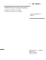 Preview for 1 page of Agilent Technologies 8510XF Operating And Service Manual