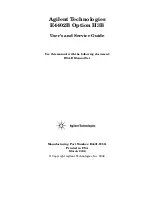 Preview for 3 page of Agilent Technologies E4402B Option H3B User'S And Service Manual