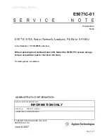 Preview for 1 page of Agilent Technologies E5071C ENA Series Service Note