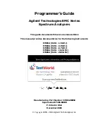 Preview for 1 page of Agilent Technologies E7401A Programmer'S Manual