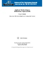 Agilent Technologies E8362 User Manual preview