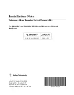 Preview for 1 page of Agilent Technologies E8363B Installation Note