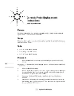 Agilent Technologies G6600 Replacement Instructions Manual preview