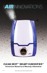 Preview for 1 page of Air innovations Clean Mist Smart Humidifier Instruction Manual And  Warranty Information