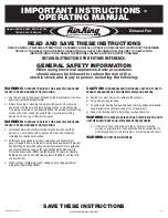 Air King BFQ70 Important Instructions & Operating Manual preview