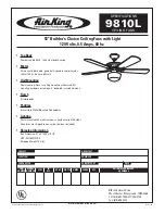 Preview for 1 page of Air King Builder’s Choice 9810L Specifications