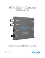 AJA HA5-12G Installation And Operation Manual preview