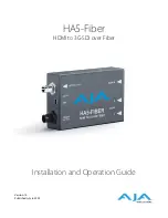 AJA HA5-Fiber Installation And Operation Manual preview