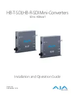 Preview for 1 page of AJA HB-R-SDI Installation And Operation Manual