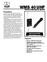 AKG WMS 40UHF Specification Sheet preview